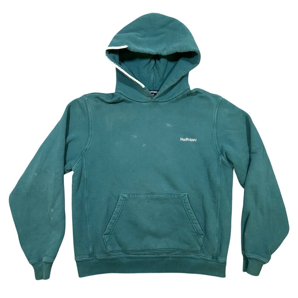 Madhappy Hoodie Sweatshirt Men’s Medium Aqua Green USA Made Fleece Pullover